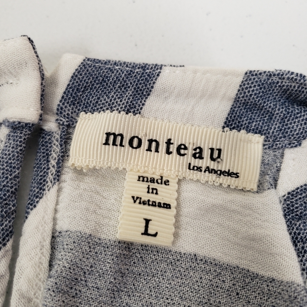 Monteau Los Angeles Womens Sleeveless Striped Top Size Large - Picture 4 of 5